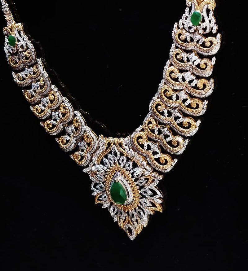 Gold Plated Bridal Set wit colored Zircons