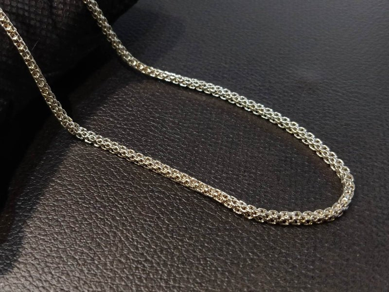 Silver (Simple Square) Chain Premium Quality Rhodium Plated