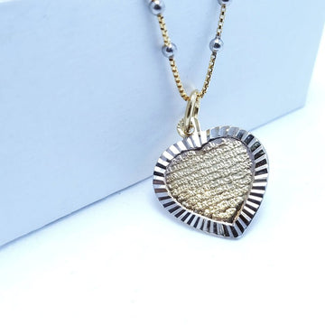 Heart shape Ayatulkursi Pendant with Chain 21k Gold plated. (925 Silver)