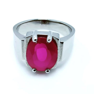 Silver Men`s Ring Italian made with Ruby Stone.(925 Silver)