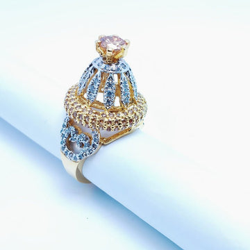 Royal Style Ring with Champion and Cubic Zircons Premium Quality. (925 Silver)