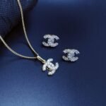 Chanel Gold Plated Necklace Set With Premium quality of Zircons.925 Silver