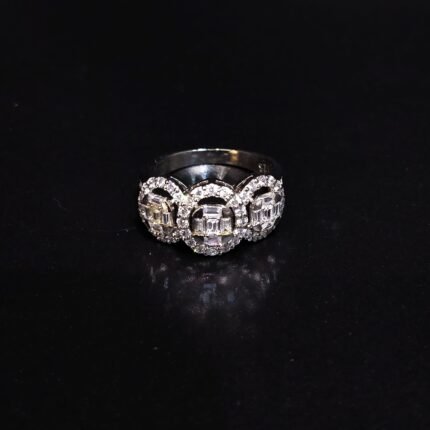 Women's Ring 925 Silver Premium Quality Zircons Rhodium plated