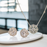 Sterling Silver Locket Set with Zircon