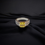 Silver Ring With Yellow Zircon