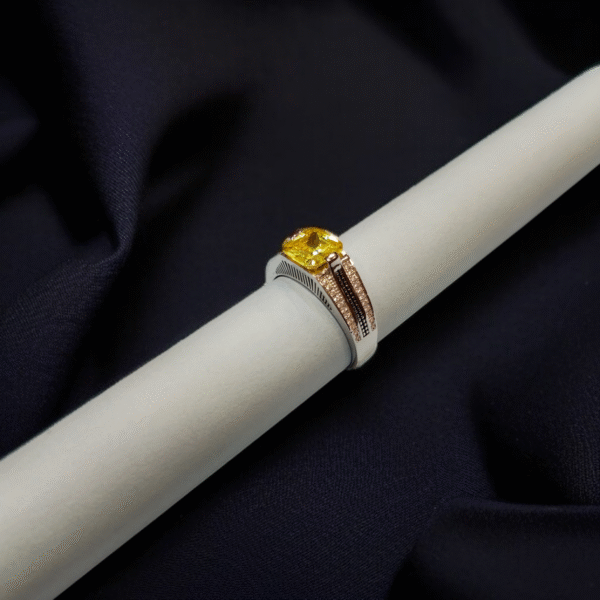 Silver Ring With Yellow Zircon - Image 2