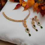 Gold Plated Necklace Set 925 Sterling silver With premium quality of zircons.