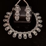 White Gold Plated Necklace 925 Silver with Zircons