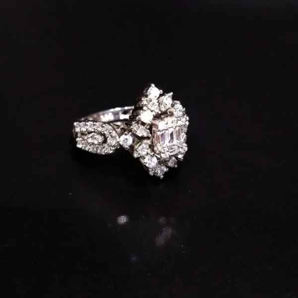 925 Silver Diamond cut Ring Premium Quality zircons Rhodium plated. - Image 3