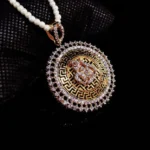 Gold Plated Allah Pendant with Premium Quality zircons. (925 Silver)