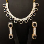 Gold Plated Guluband Necklace Set With Blue Sapphire and zircons.925 Silver