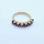Gold Plated Silver Ring with Brown Zircon . (925 Silver)