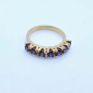 Gold Plated Silver Ring with Brown Zircon . (925 Silver)
