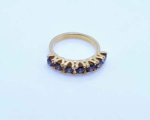 Gold Plated Silver Ring with Brown Zircon . (925 Silver)