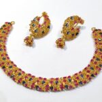 Gold Plated Necklace Set with American Zircons. (925 Silver)