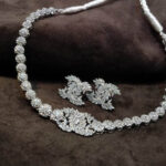 Rhodium Plated Necklace Set with American Zircons. (925 Silver)