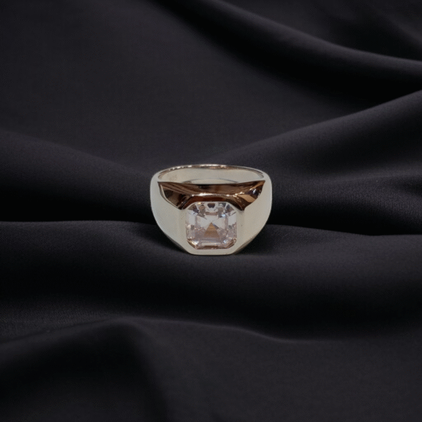 Silver Ring With White Zircon