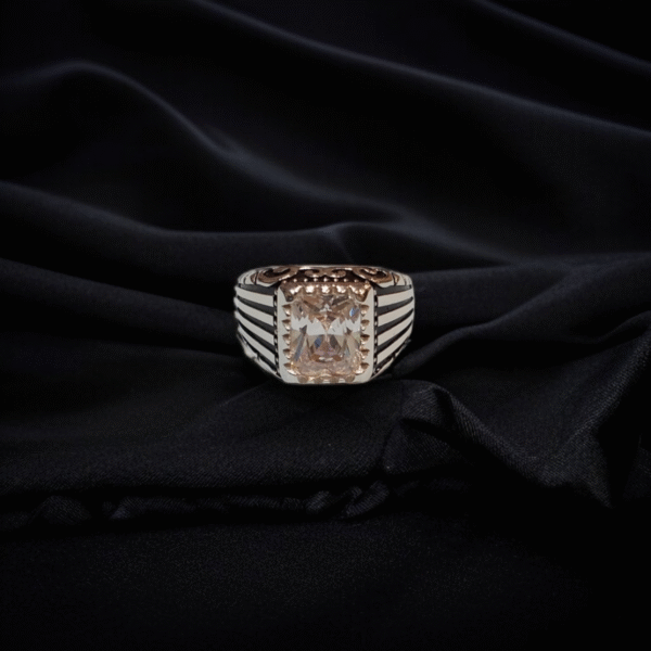 Silver Ring With White Zircon