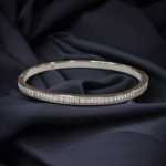 Silver Bangle with white Zircon