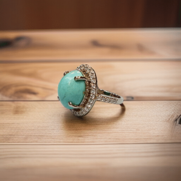 Real Feroza Ring with Zircon - Image 2