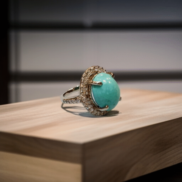 Real Feroza Ring with Zircon - Image 3