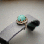 Real Feroza Ring with Zircon