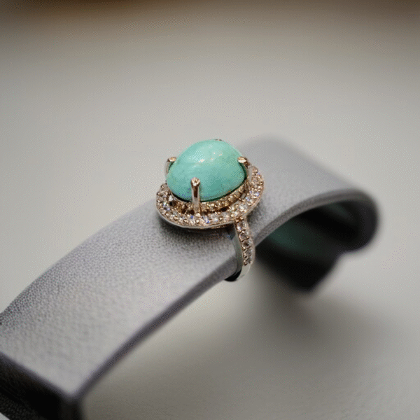 Real Feroza Ring with Zircon