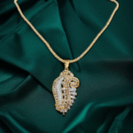 Gold Plated Pendant with Coffee & Zircon