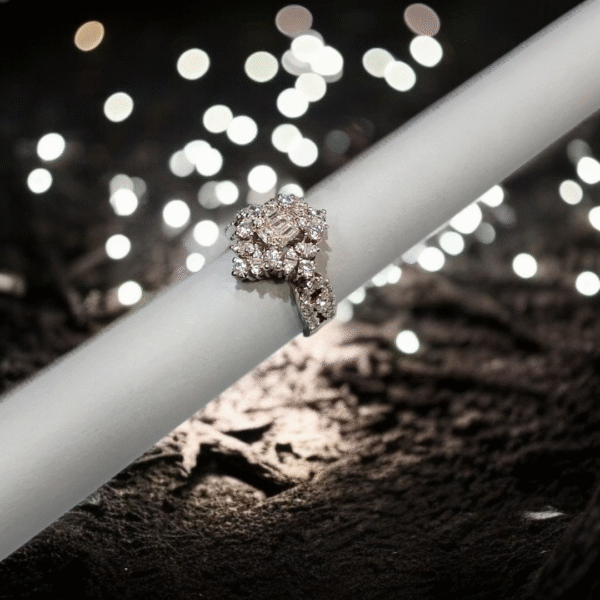 925 Silver Diamond cut Ring Premium Quality zircons Rhodium plated. - Image 2