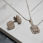 925S Locket Set White Zircon