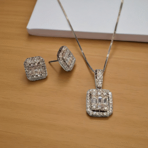 925S Locket Set White Zircon - Image 2