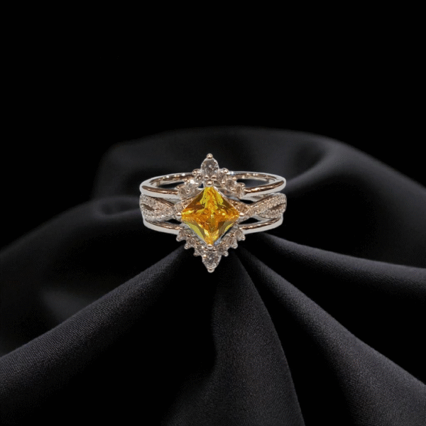 925S Ring with Yellow & White Zircons