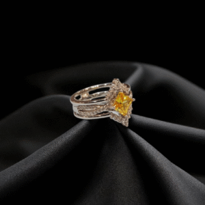 925S Ring with Yellow & White Zircons - Image 2