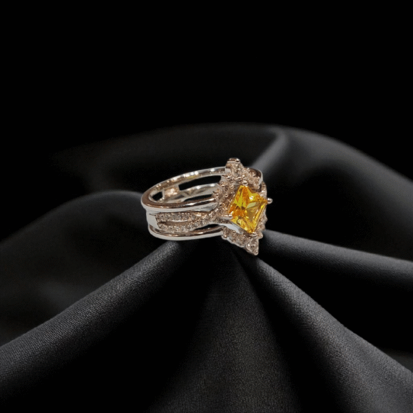925S Ring with Yellow & White Zircons - Image 2