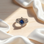925S Ring with Blue Sapphire & White Zircons