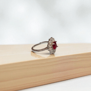 Ruby & White Zircons Ring - Image 2