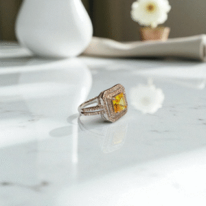 Ring with Yellow & Zircons - Image 2
