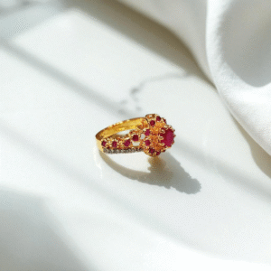 Exquisite Ruby & Zircon Ring - Image 2