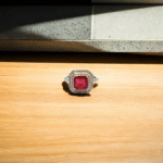 Radiant Square Ruby Ring