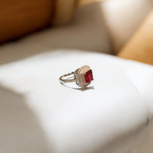 Radiant Square Ruby Ring - Image 2