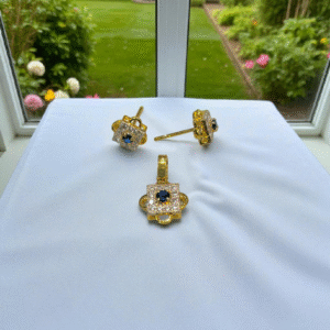 Sapphire Stone Pendant Set - Image 2
