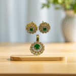 Green Stone Pendant Set