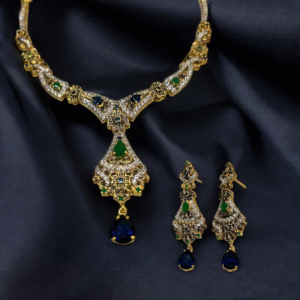Elegant Necklace Set with blue Sapphire - Image 2