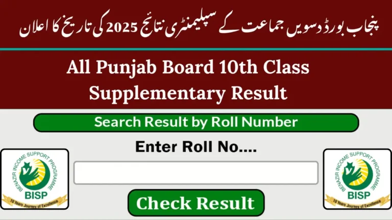 Punjab Board 10th Class Supply Result 2025
